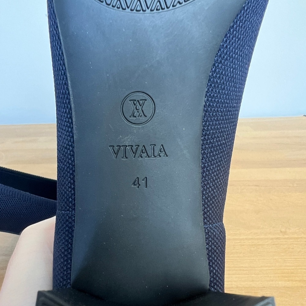 VIVAIA Tamia Navy Blue Almond-Toe Block Heel‎ Pumps Size 41 Womens Eco-Friendly - Picture 8 of 10